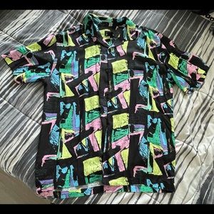 Colorful Printed Button Down